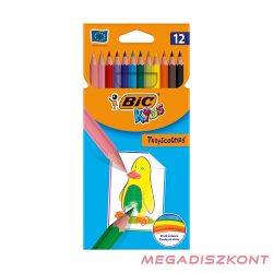 Színes ceruza BIC Kids Tropicolors hatszögletű 12 darabos