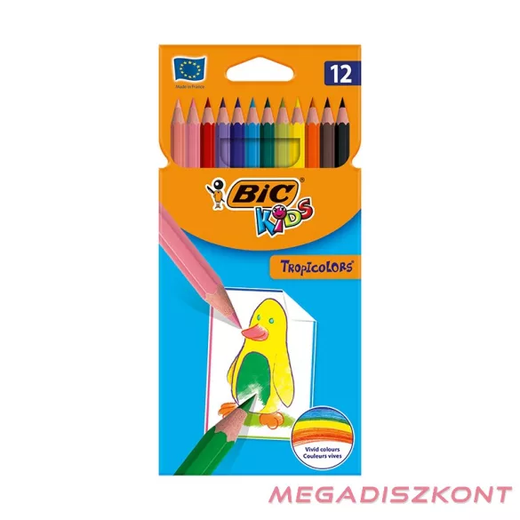 Színes ceruza BIC Kids Tropicolors hatszögletű 12 darabos