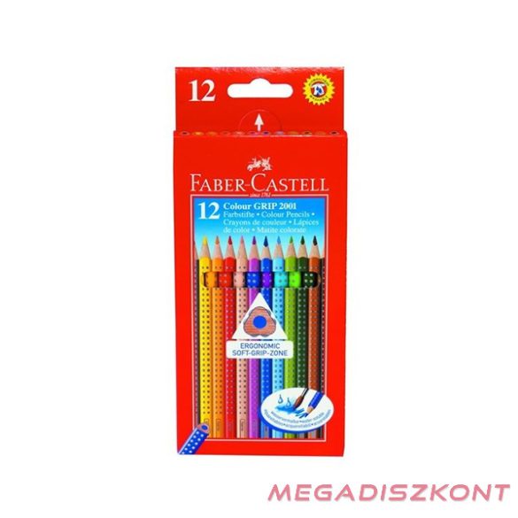 Színes ceruza FABER-CASTELL Grip háromszögletű 12 darabos