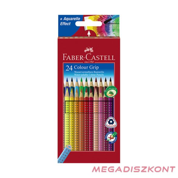Színes ceruza FABER-CASTELL Grip háromszögletű 24 darabos
