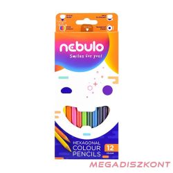 Színes ceruza NEBULO hatszögletű 12 darabos