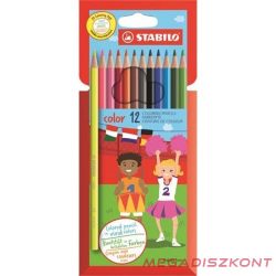 Színes ceruza STABILO Color Swano hatszögletű 12 darabos