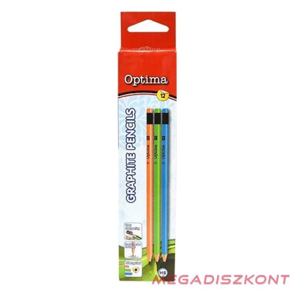 Grafitceruza OPTIMA HB háromszögletű radíros