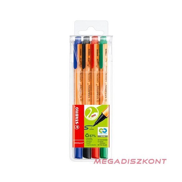 Filctoll STABILO GreenPoint 4 darabos környezetbarát
