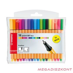 Tűfilc STABILO Point 88 Mini neon 13 + 5 darabos