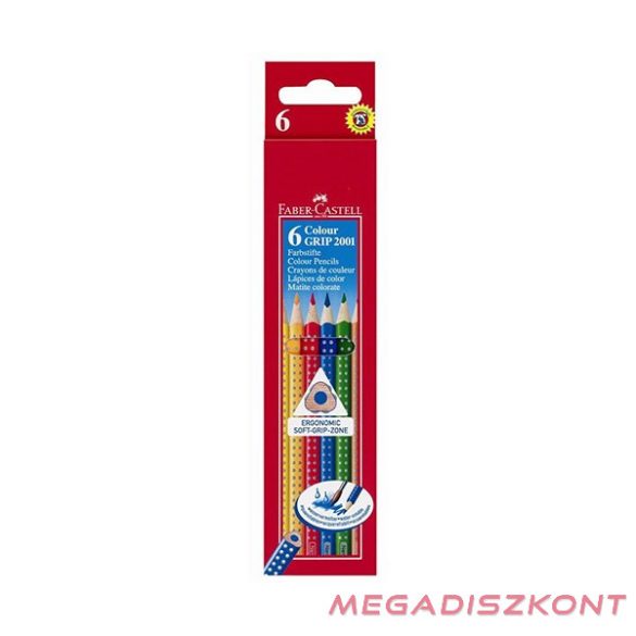 Színes ceruza FABER-CASTELL Grip háromszögletű 6 darabos
