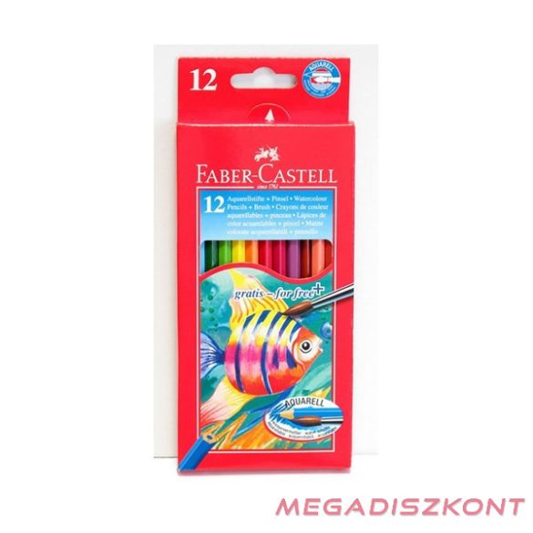 Színes ceruza FABER-CASTELL Aquarell hatszögletű 12 darabos+ecset