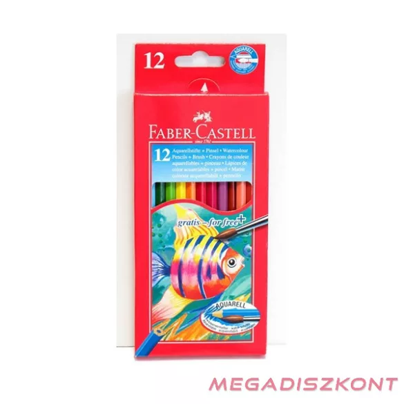 Színes ceruza FABER-CASTELL Aquarell hatszögletű 12 darabos+ecset