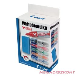   Táblamarker PILOT V-Board Master kerek 5 darabos készlet tartóval és mágneses törlővel