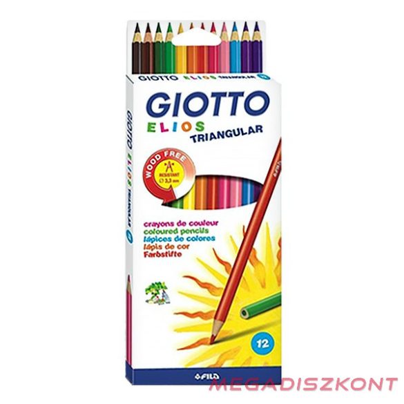 Színes ceruza GIOTTO Elios Wood Free háromszögletű 12 darabos