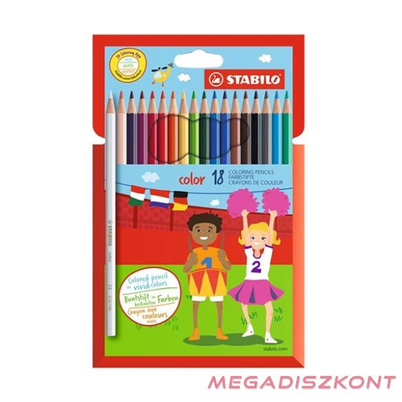 Színes ceruza STABILO Color Swano hatszögletű 18 darabos