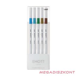   Tűfilc UNI EMOTT 5 darabos 0,4mm (égkék, türkiz, pálmazöld, sötétsárga, barna)