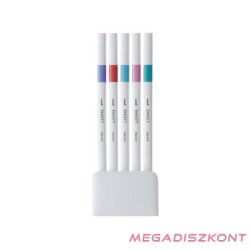   Tűfilc UNI EMOTT 5 darabos 0,4mm (világoslila, korall piros, világoskék, világosrózsaszín, smaragdzöld)