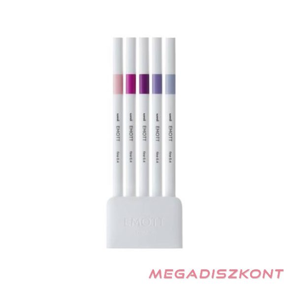 Tűfilc UNI EMOTT 5 darabos 0,4mm (babarózsaszín, pink, mályva, lila, tengeri köd)