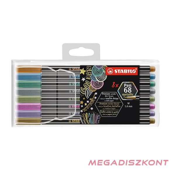 Filctoll STABILO Pen 68 metallic 8 darabos