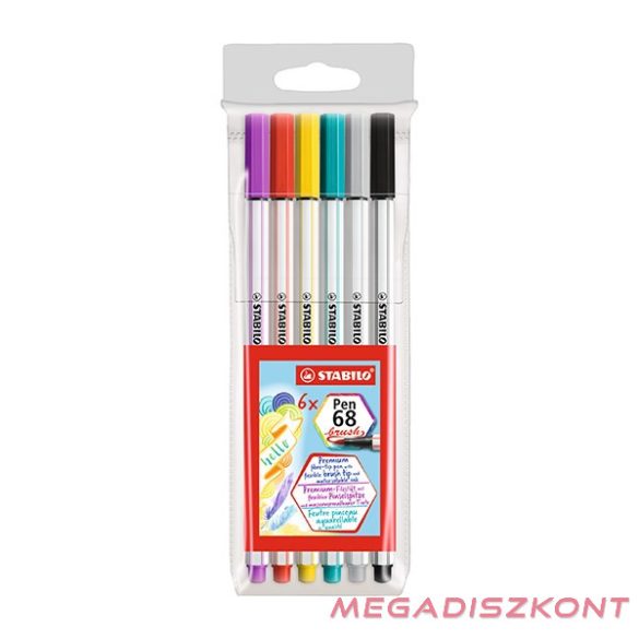 Ecsetfilc STABILO Pen 68 Brush 6  darabos