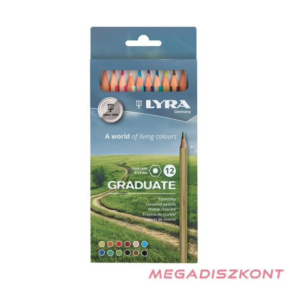 Színes ceruza LYRA Graduate hatszögletű 12 darabos