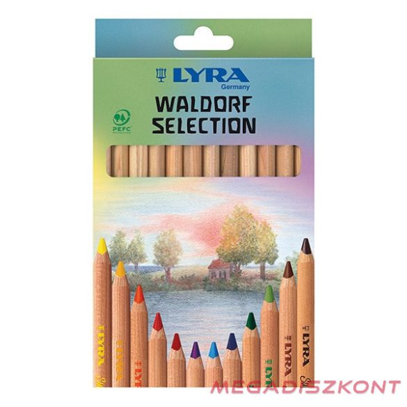 Színes ceruza LYRA Super Ferby Waldorf háromszögletű vastag 12 darabos