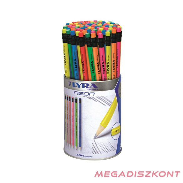 Grafitceruza LYRA Neon HB hengeres radíros fémhengerben 96 darabos