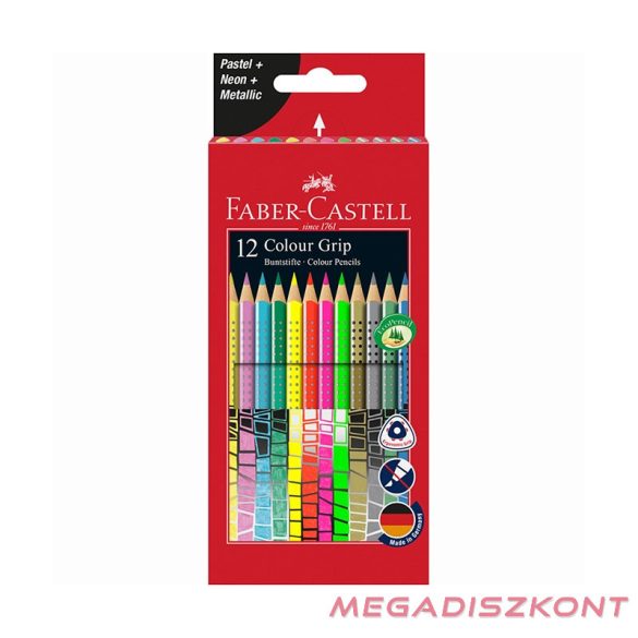 Színes ceruza FABER-CASTELL 2015 Colour Grip háromszögletű 12 darabos