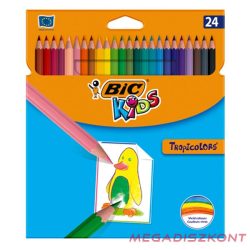 Színes ceruza BIC Kids Tropicolors hatszögletű 24 darabos