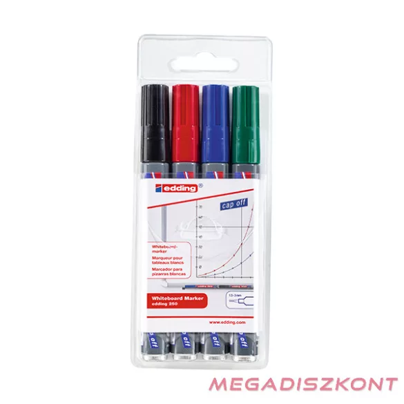 Táblamarker EDDING 250 1,5-3mm 4 darabos