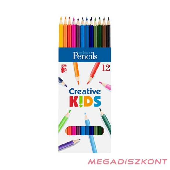 Színes ceruza ICO Creative Kids hatszögletű 12 darabos
