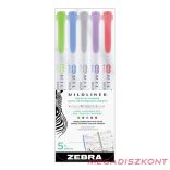 Szövegkiemelő készlet kétvégű ZEBRA Mildliner cool & refined 1,4-4,0 mm 5 darabos