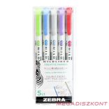 Szövegkiemelő készlet kétvégű ZEBRA Mildliner cool & refined 1,4-4,0 mm 5 darabos