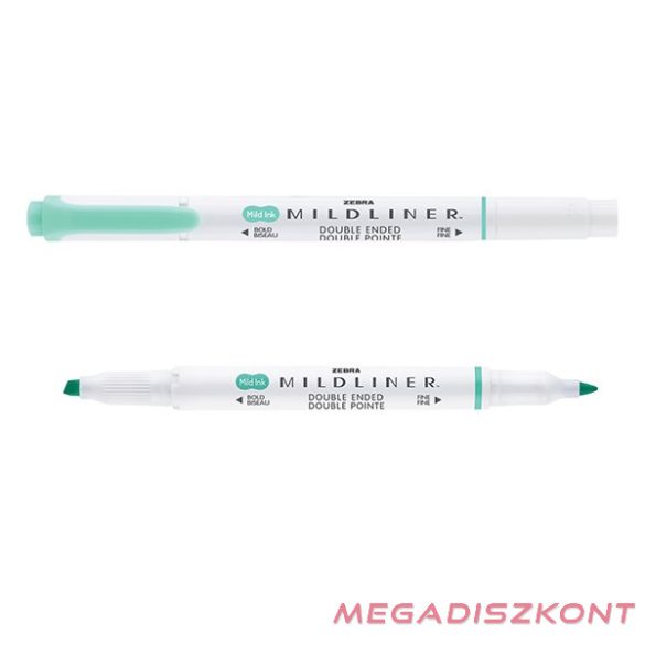 Szövegkiemelő kétvégű ZEBRA Mildliner fluorescent 1,4-4,0 mm kékeszöld