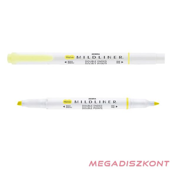 Szövegkiemelő kétvégű ZEBRA Mildliner fluorescent 1,4-4,0 mm sárga