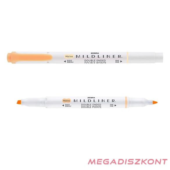 Szövegkiemelő kétvégű ZEBRA Mildliner fluorescent 1,4-4,0 mm narancssárga