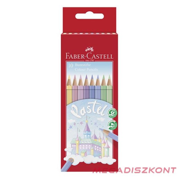 Színes ceruza FABER-CASTELL Pasztell hatszögletű 10 darabos