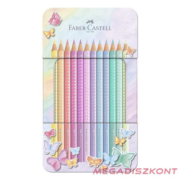 Színes ceruza FABER-CASTELL Sparkle pasztell fém dobozos 12 darabos