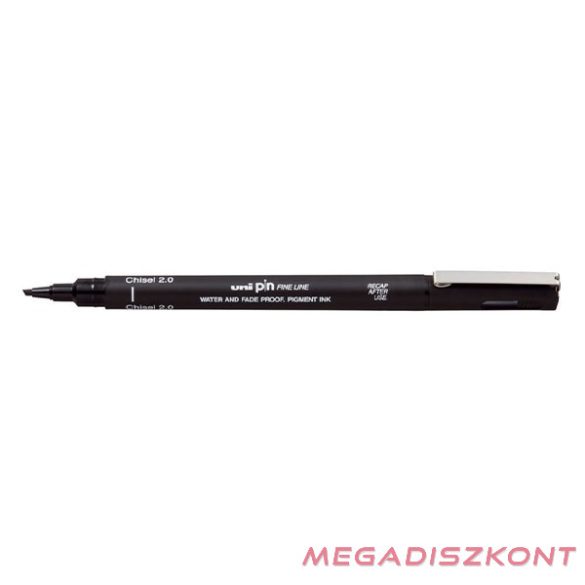Filctoll UNI Pin 2 mm fekete vágott hegyű