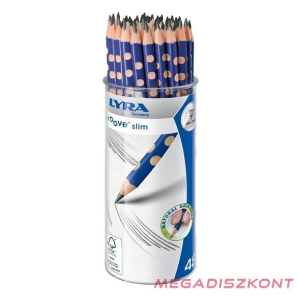 Grafitceruza LYRA Groove Slim HB háromszögletű vékony 48 darabos