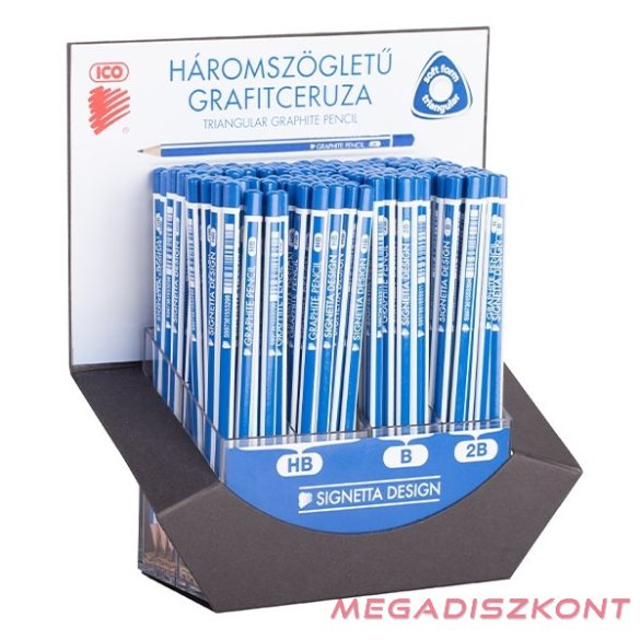 Grafitceruza display ICO Signetta háromszög HB,B,2B 184 darabos