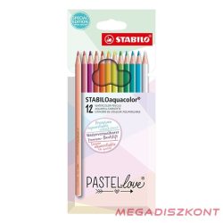   Színes ceruza STABILO Aquacolor pastellove hatszögletű 12 darabos