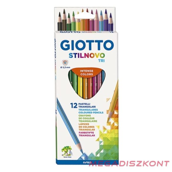 Színes ceruza GIOTTO Stilnovo háromszögletű 12 darabos