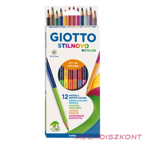 Színes ceruza GIOTTO biocolor kétvégű 24 szín 12 darabos