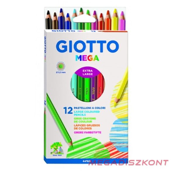Színes ceruza GIOTTO mega jumbo 12 darabos