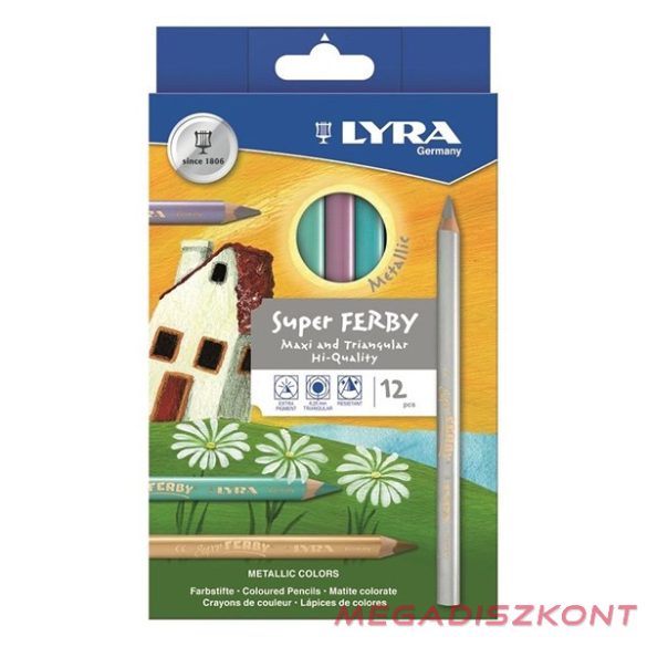 Színes ceruza LYRA Super ferby metál 12 darabos