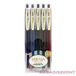   Zseléstoll készlet ZEBRA Sarasa Clip Vintage nyomógombos 0,5 mm 5 darabos alap színek