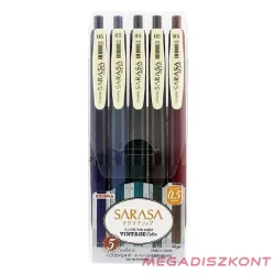   Zseléstoll készlet ZEBRA Sarasa Clip Vintage nyomógombos 0,5 mm 5 darabos alap színek