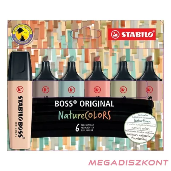 Szövegkiemelő készlet STABILO Boss NatureColors 6 darabos