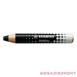   Jelölőceruza STABILO MARKdry fehér táblákhoz és flipchartpapírhoz vastag kerek heggyel fekete
