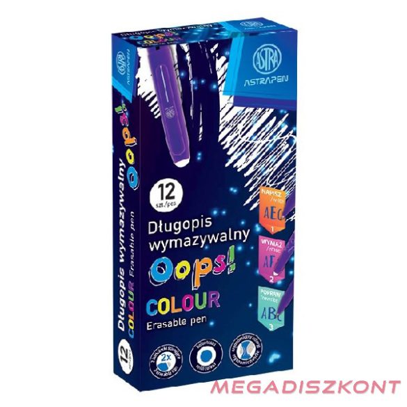 Golyóstoll ASTRA PEN radírozható intenzív színek