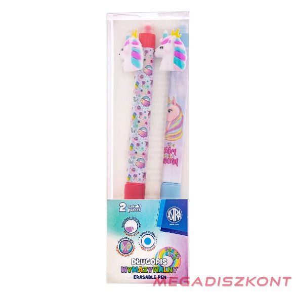 Golyóstoll ASTRA PEN radírozható pasztell unikorn 0,5 mm 2 darabos