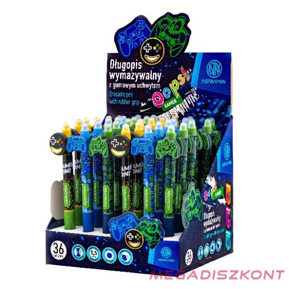 Golyóstoll ASTRA PEN radírozható gamer 0,5 mm