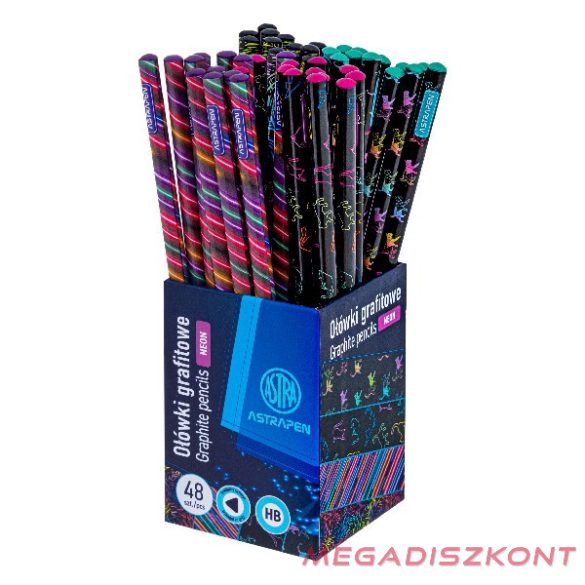 Grafitceruza ASTRA PEN neon háromszögletű HB 48 darabos